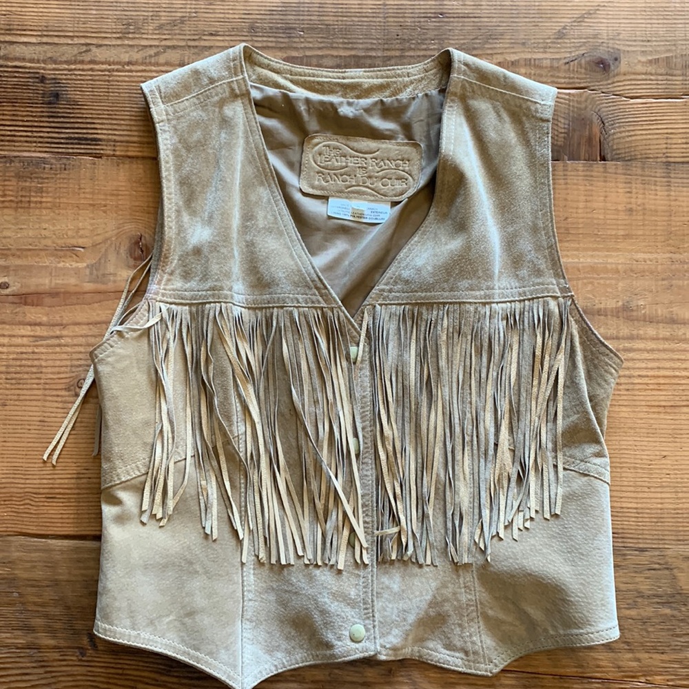Vintage Genuine Suede Fringe Vest